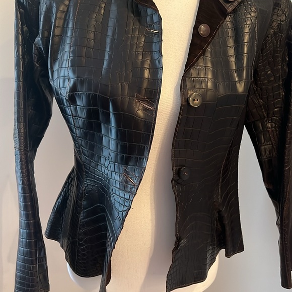 REAL CROC LEATHER JACKET CUSTOM MADE Size Small - Picture 16 of 17